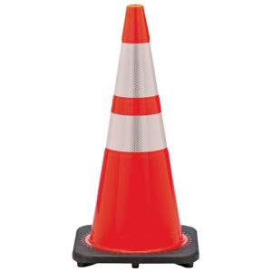 Orange Traffic Cone 28" with Reflective Stripes