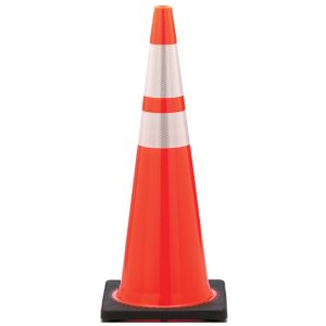 Orange Traffic Cone 36" with Reflective Stripes