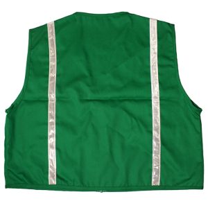 Green Cloth Fitted Vest with Stripes - 4XL