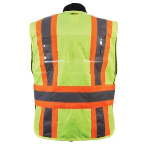 ICS Deluxe Vest with Stripes - Hi-Vis Lime