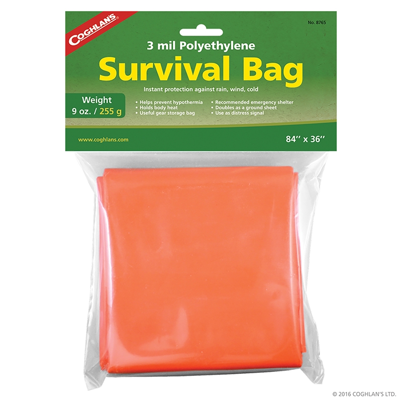 Polyethylene Survival Bag - Orange