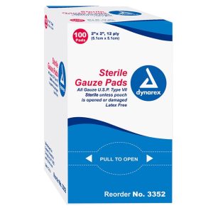 Gauze Pads Sterile - 2" x 2" - 100-Pack