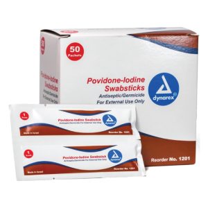 Povidone Iodine Swabsticks - 50-Pack