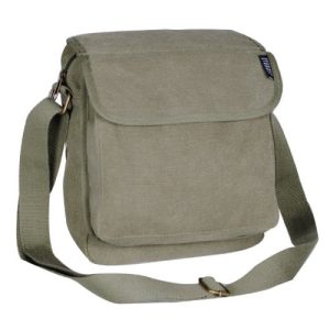 Canvas Messenger Bag - Olive