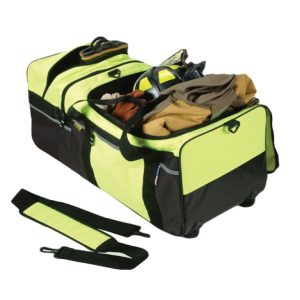 Hi Vis Lime Large Wheeled Turnout Gear Bag